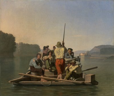 Imbarcazione alleggerita da un battello a vapore incagliato da George Caleb Bingham